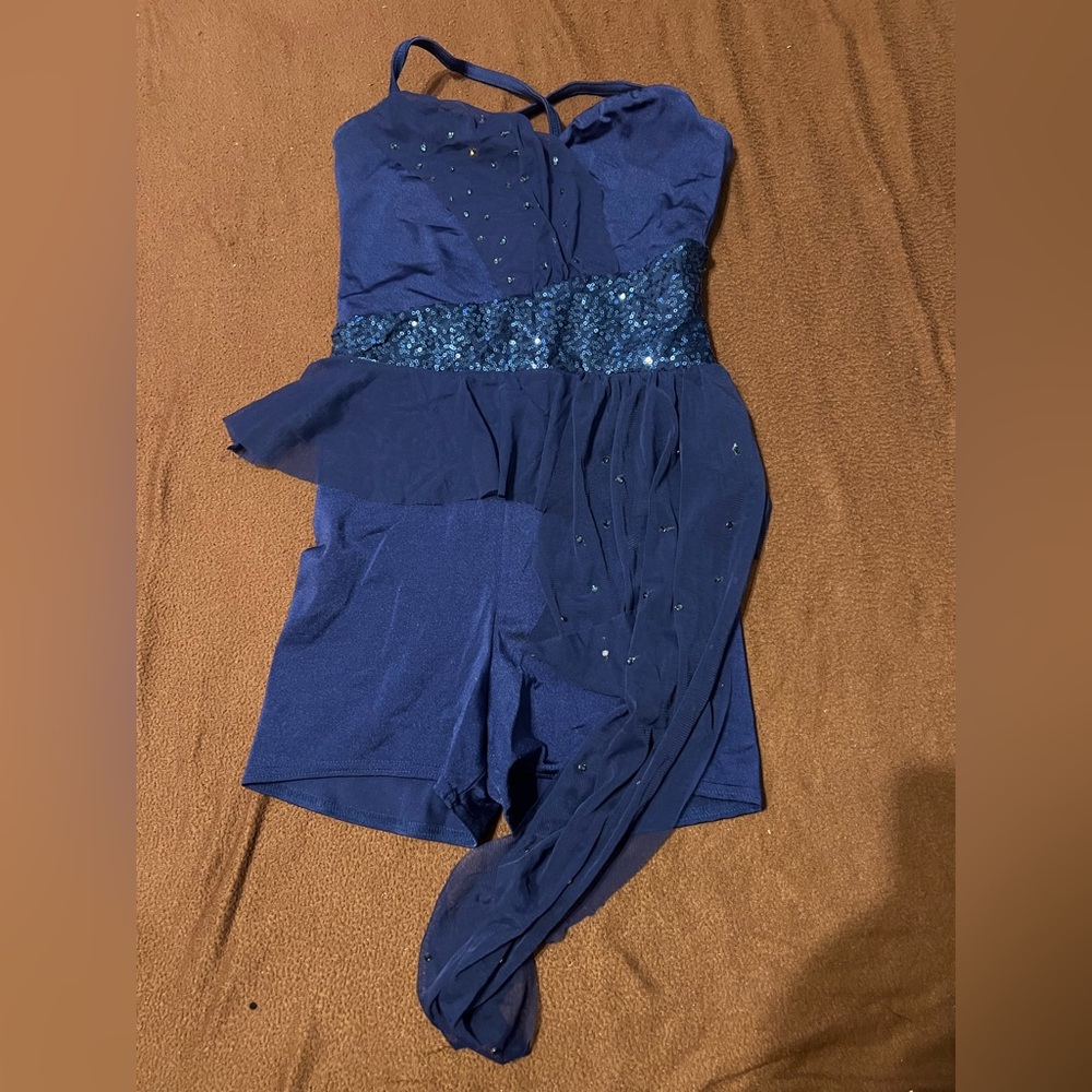 Kelle Company Dance Costumes Navy Blue Biketard Adult Small